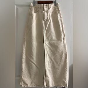 FREE PEOPLE WE THE FREE COME AS YOU ARE DENIM MAXI SKIRT IN WISP 0